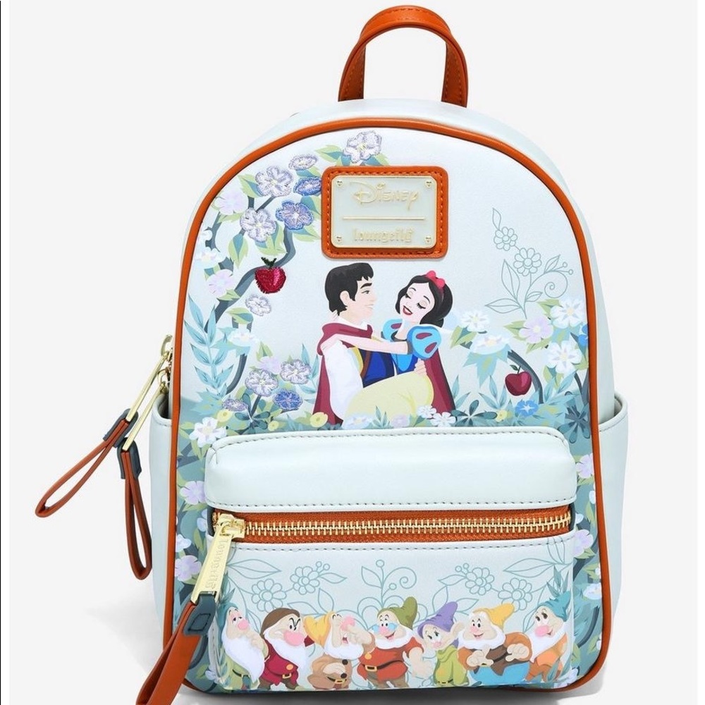 NWT Loungefly Disney Snow White and the Seven Dwarfs Floral Mini Backpack